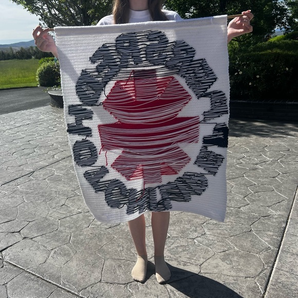 Hand Crocheted Red Hot Chili Peppers Wall Tapestry! - Picture 9 of 9